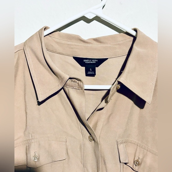 Women's Simply Vera Vera Wang Belted Utility Romper Size S Tan Safari - Picture 4 of 7